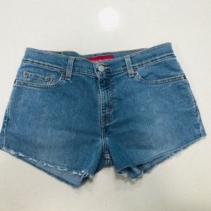 Levi’s super low cut stretch jean shorts